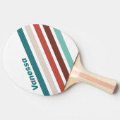 Vintage Mint Rainbow Angled Striping with Name 卓球ラケット (横)