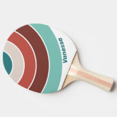 Vintage Mint Rainbow Circle Stripe with Name 卓球ラケット (横)