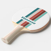 Vintage Mint Rainbow Pin Striped with Name 卓球ラケット (正面アングル)