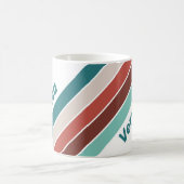 Vintage Mint Rainbow Stripes with Name コーヒーマグカップ (中央)