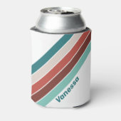 Vintage Mint Rainbow Stripes with Name 缶クーラー (缶裏面)