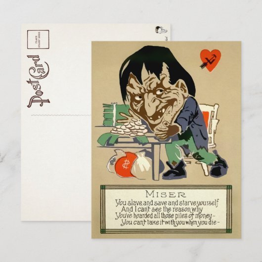Vintage Miser Postcard ポストカード (正面/裏面)
