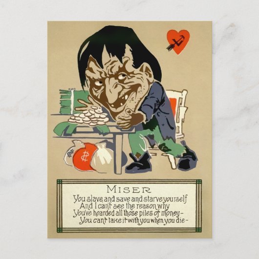 Vintage Miser Postcard ポストカード (正面)