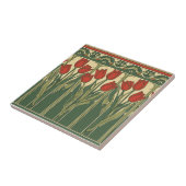 Vintage Mission Style Red Tulip Frieze タイル (側面)
