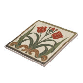Vintage Mission Style Red Tulip Frieze タイル (側面)