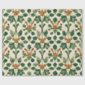 Vintage Mistletoe Botanical Christmas Pattern ラッピングペーパー (フラット)