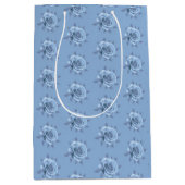 Vintage Misty Blue Roses All Occasion ミディアムペーパーバッグ (正面)