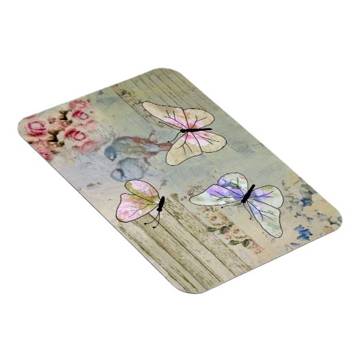 Vintage mit Schmetterlingen マグネット (右側)