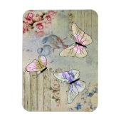 Vintage mit Schmetterlingen マグネット (縦)