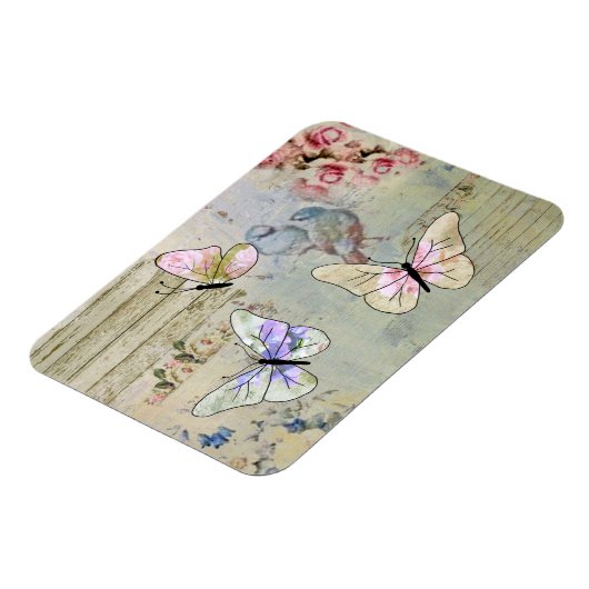 Vintage mit Schmetterlingen マグネット (左側)