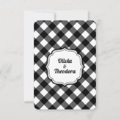 Vintage Modern Gingham Wedding RSVP Cards (裏面)