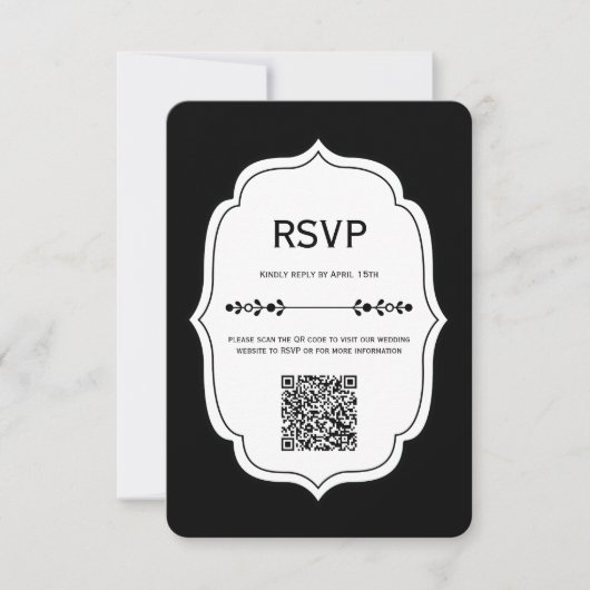 Vintage Modern Gingham Wedding RSVP Cards (正面)