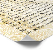 Vintage Modern Peacock Seating Chart ポスター (角)