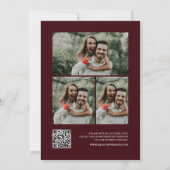 Vintage Modern Photo Collage QR Code Wedding 招待状 (裏面)