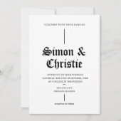 Vintage Modern Photo Collage QR Code Wedding 招待状 (正面)