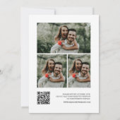 Vintage Modern Photo Collage QR Code Wedding 招待状 (裏面)
