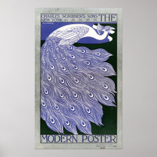Vintage Modern Poster Peacock Magazine Cover ポスター