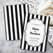 Vintage Modern Stripe Wedding Invitation 招待状