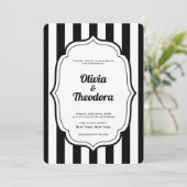 Vintage Modern Stripe Wedding Invitation 招待状 (スタンド正面)
