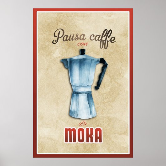 Vintage Moka Coffee Maker Italian Retro ポスター (正面)