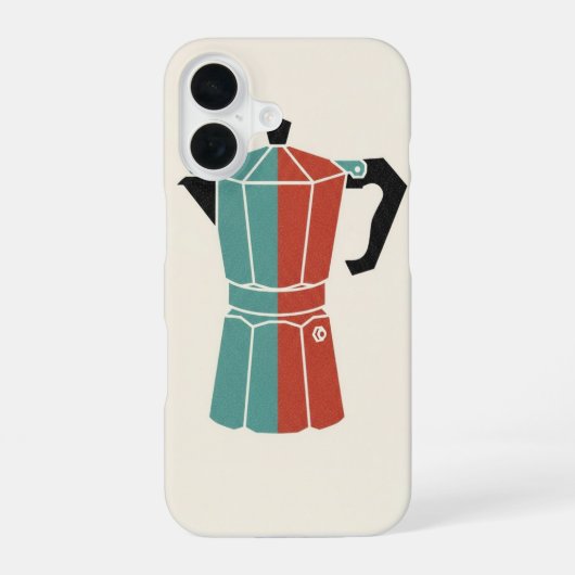Vintage Moka Pot Icon iPhone 16ケース (裏面)