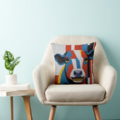 vintage mondrian animal cow  クッション (椅子)