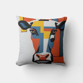 vintage mondrian animal cow 2 クッション