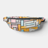 Vintage Mondrian Pink Blue Aesthetic ファニーパック (レイダウン)