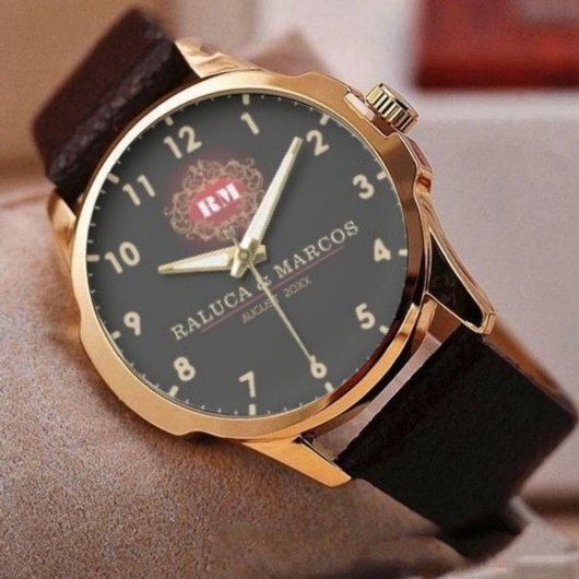 Vintage monogram floral initials couple names 腕時計