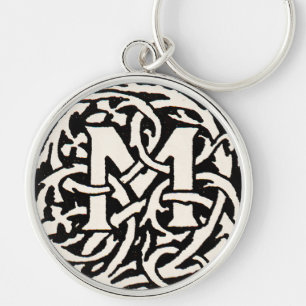 Vintage Monogram M Art Nouveau Letter キーホルダー