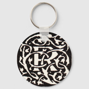 Vintage Monogram R Art Nouveau Letter キーホルダー