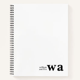 Vintage Monogram Retro Minimalist Design ノートブック