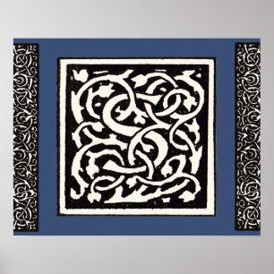 Vintage Monogram S Art Nouveau Letter ポスター