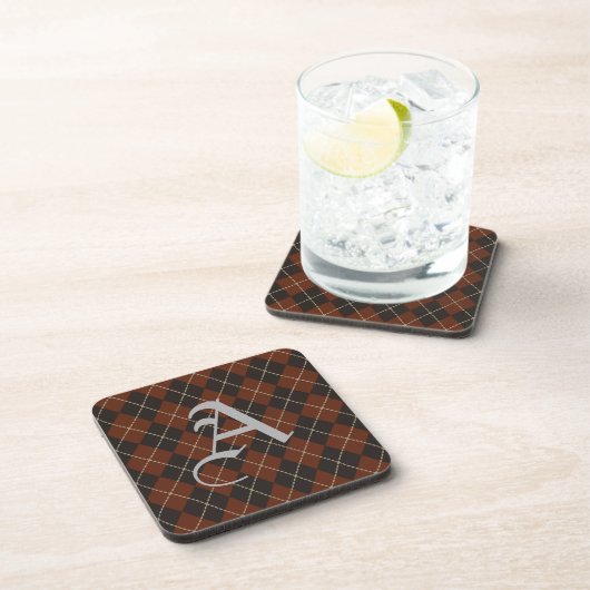  Vintage Monogrammed Argyle Coasters  コースター (右側)