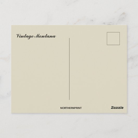 Vintage Montana ポストカード (裏面)