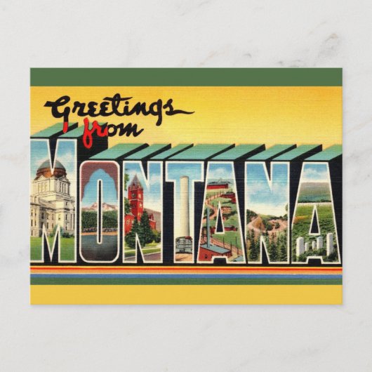 Vintage Montana Postcard ポストカード (正面)