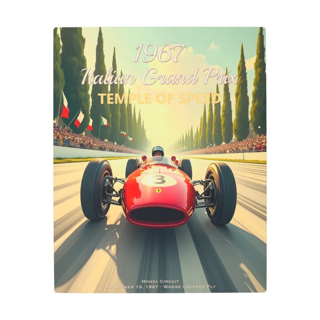 Vintage Monza Circuit Grand Prix メタルプリント (正面)