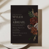 Vintage Moody Florals Wedding Invitation 招待状