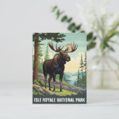 Vintage Moose at Isle Royale National Park ポストカード (スタンド正面)