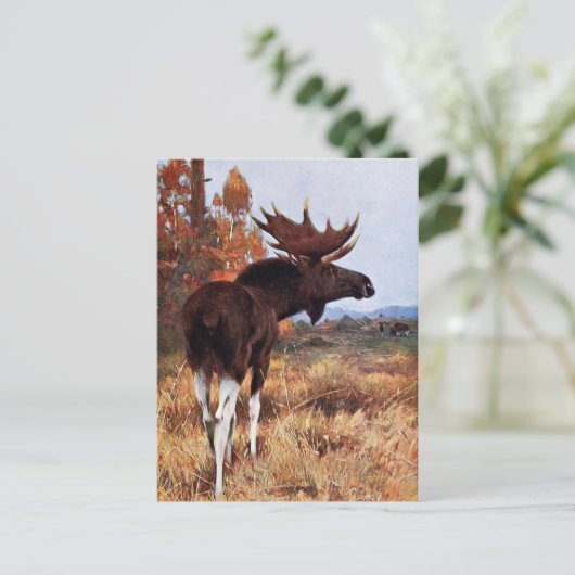 Vintage Moose Painting ポストカード (スタンド正面)