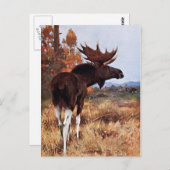 Vintage Moose Painting ポストカード (正面/裏面)