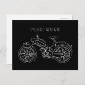 Vintage Moped PUCH MS 50 ポストカード (正面/裏面)