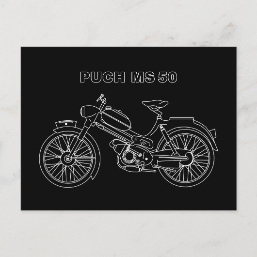 Vintage Moped PUCH MS 50 ポストカード (正面)