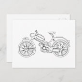 Vintage Moped PUCH MS 50 Schwarz Scooter ポストカード (正面/裏面)