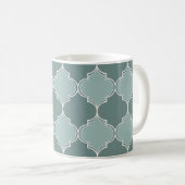 Vintage Moroccan trellis quatrefoil seamless patte コーヒーマグカップ (正面右)