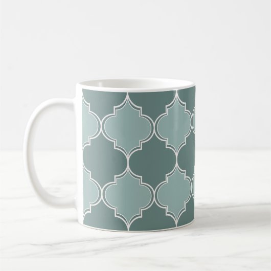 Vintage Moroccan trellis quatrefoil seamless patte コーヒーマグカップ (左)