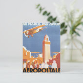 Vintage Morocco Aeropostale Mosque ポストカード (スタンド正面)