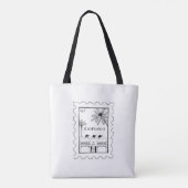 Vintage Morocco Stamp Art トートバッグ (裏面)