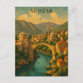 Vintage Mostar Bridge Bosnia Travel ポストカード (正面)