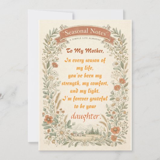 Vintage Mother’s Day Card from Daughter シーズンカード (正面)